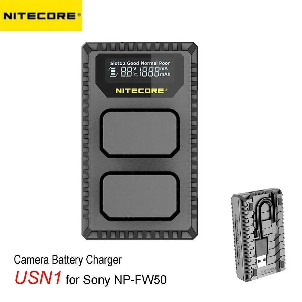 

Nitecore USN1 Digital Dual Slot Travel Camera Charger For Sony NP-FW50 Batteries a5000 a5100 a6000 a6300 a6500 a7 II a7R a7R2
