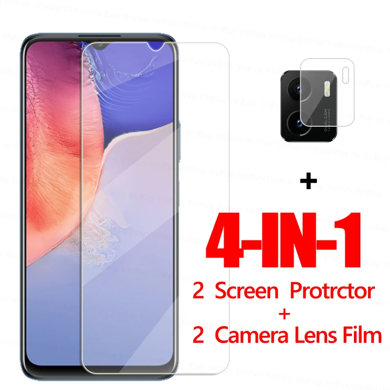 

4IN1 Glass For Vivo Y15A Tempered Glass Vivo Y15A Y15S Y12A Y12S Y11S Screen Protector Protective Phone Lens Film For Vivo Y15A