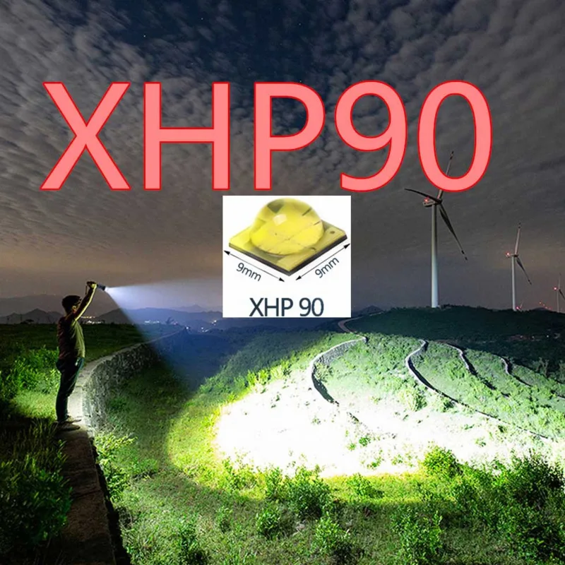 Новинка фонарик XHP90 Xhp70.2 с питанием от батареи 26650 или 18650 мощсветильник