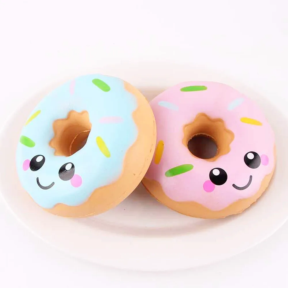 Cute Colorful Chocolate Donut Slow Rising Simulation Food Stress Relief Toy for Kids Fun Xmas Gift childrens party decorations#A