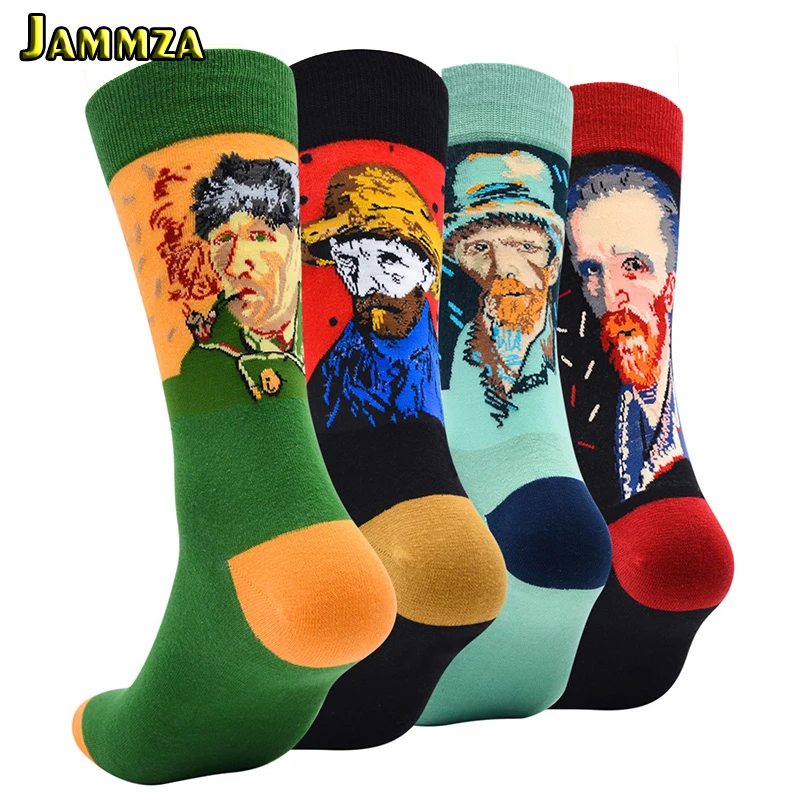 

Vintage Van Gogh Painting Art Socks for Men Cotton Crew Brand Funny Pattern Graffiti Hiphop Street Culture Fashion Happy Socks