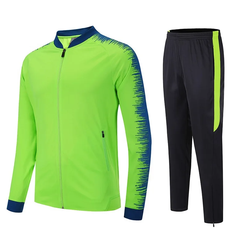 Спортивный костюм для женщин, комплект из 2 предметов, Мужская одежда, футбольный костюм, Мужская школьная форма, спортивные костюмы, спортивный костюм для бега, беговая дорожка, костюм - Цвет: green