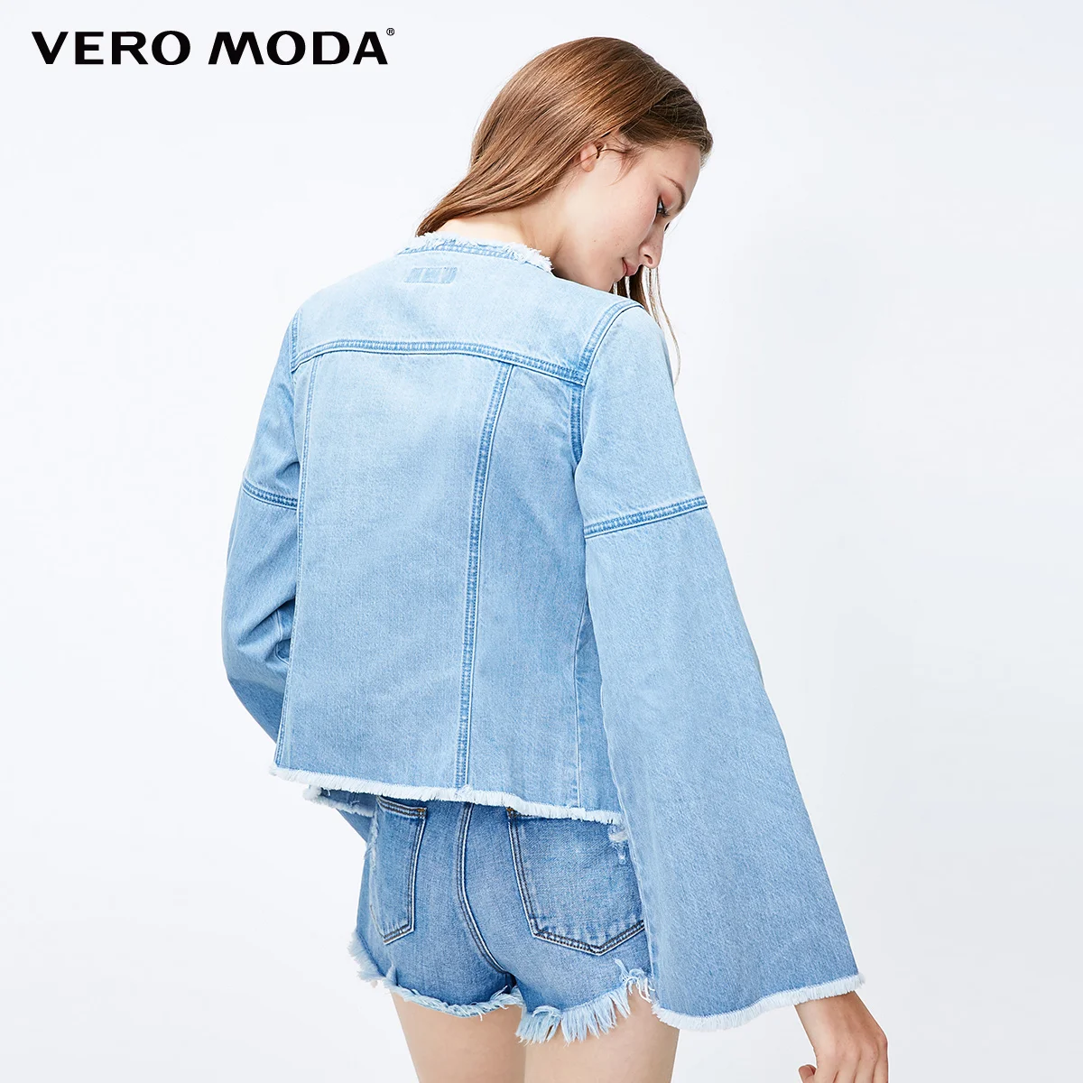 remarkable  Vero Moda 2019 new round collar Denim Jacket coat 318357503