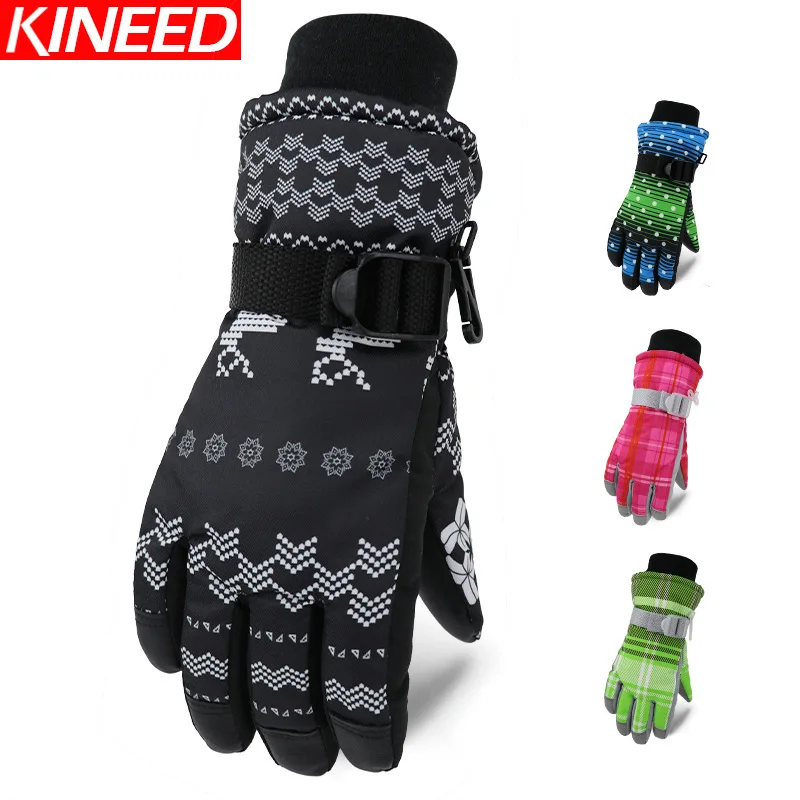 

Pro-yi da Warm Gloves Children Winter Thick plus Velvet Pu Outdoor Waterproof Cold Riding Ski Gloves Men And Women