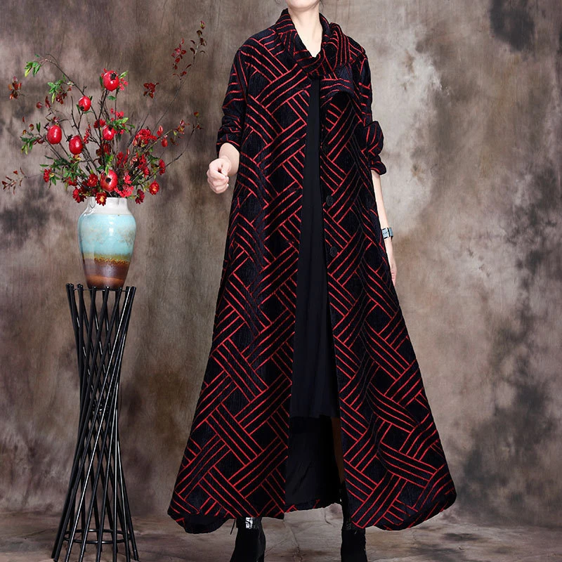 

2020 Autumn And Winter New Product Plaid Fashion Simplicity Scarf Collar Coat Atmospheric Slim Windbreaker