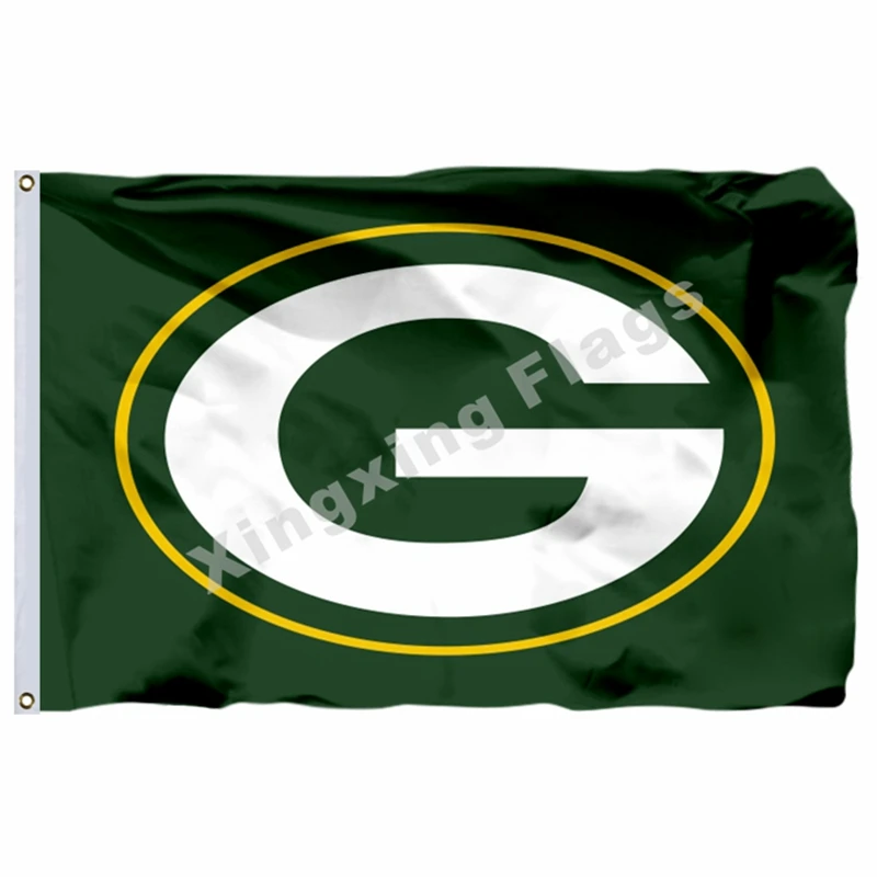 Флаг с логотипом Green Bay Packers, 3ft X 5ft, полиэстер, НФЛ, баннер с логотипом Green Bay Packers, летающий Размер № 4, 90X150 см, пользовательский флаг - Цвет: B1