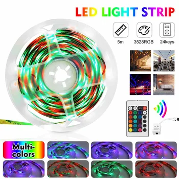 

LED Strip Lights 5M SMD3528 Flexible RGB 300 LEDs Fairy Light For Home Car Use whiteboard PCB High Quality