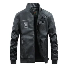 Сезонная мужская одежда из искусственной кожи, свободная Мужская куртка из искусственной кожи