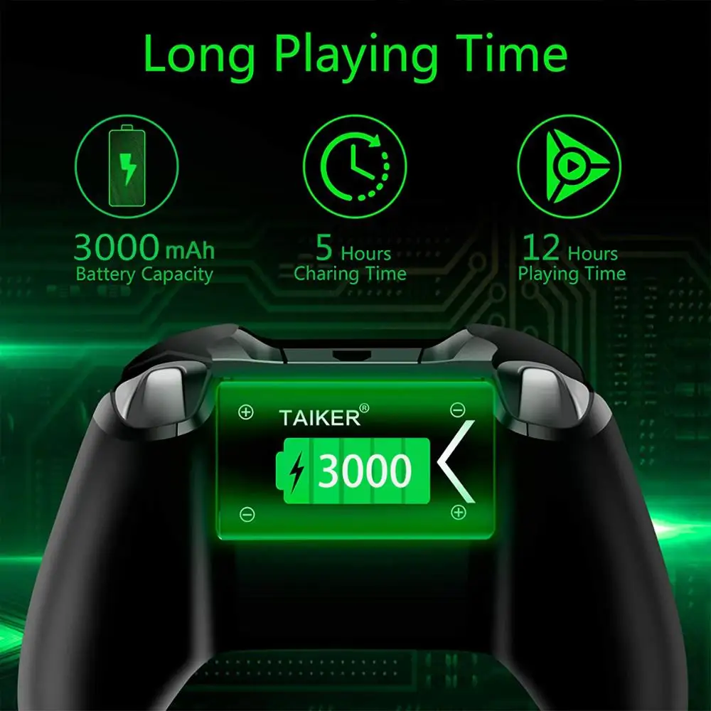 4 шт. 3000 мАч Замена батареи + USB Зарядное устройство для Xbox One / S/Xbox X/Xbox Elite