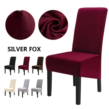 

1/2pcs Velvet Solid Color Big Chair Cover Elastic Seat Chair Covers Stretch Back Slipcovers Plush Chair Cover For Banquet Hotel#