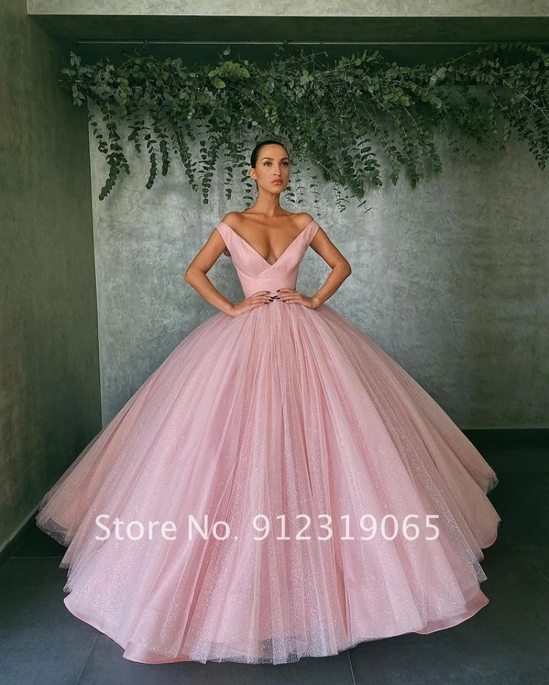 modest prom dresses Pink V Neck 16 Quinceanera Dress 2022 Ball Gown Vintage Draped Tulle Vestidos 15 Anos Teen Girls Pageant Prom Gowns beautiful prom dresses