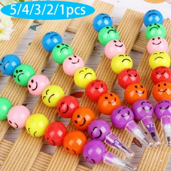 

5/4/3/2/1pcs Smiling Face South Korea Crayon Creative Stationery Wholesale Crayon Tomatoes on Sticks Prize for Students