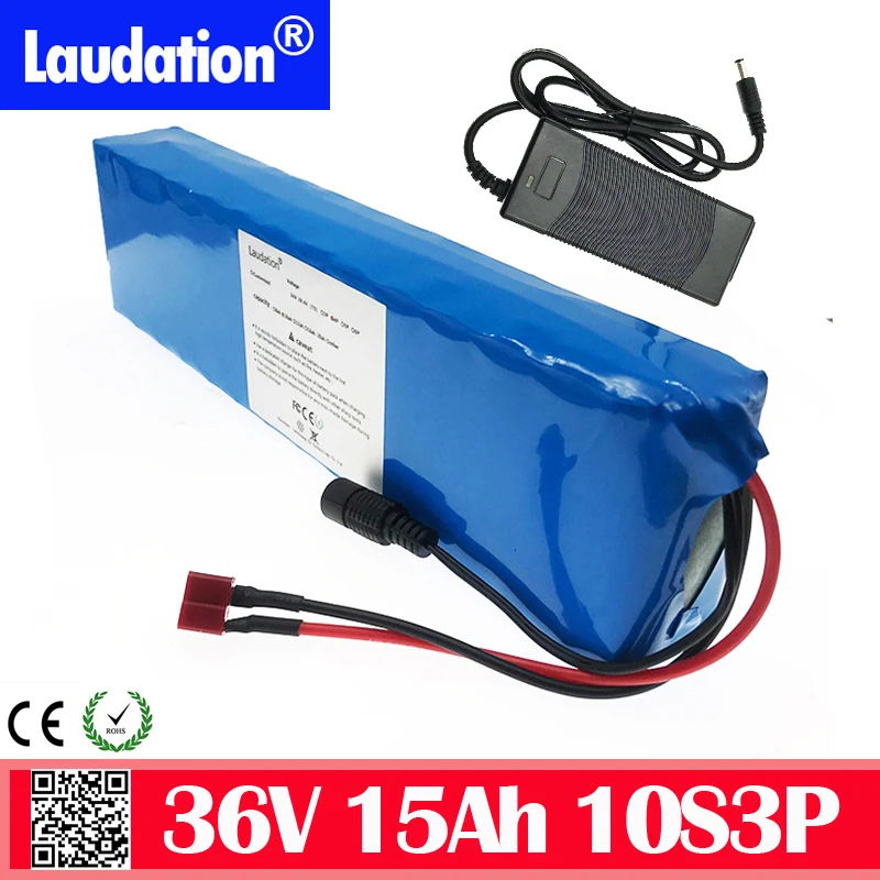 Аккумулятор большой емкости 36 В с зарядным устройством 2a 21700 10s3p 36 В 15ah/15000mah литий-ионные аккумуляторы с 25a bms для мощного электрического велосипеда