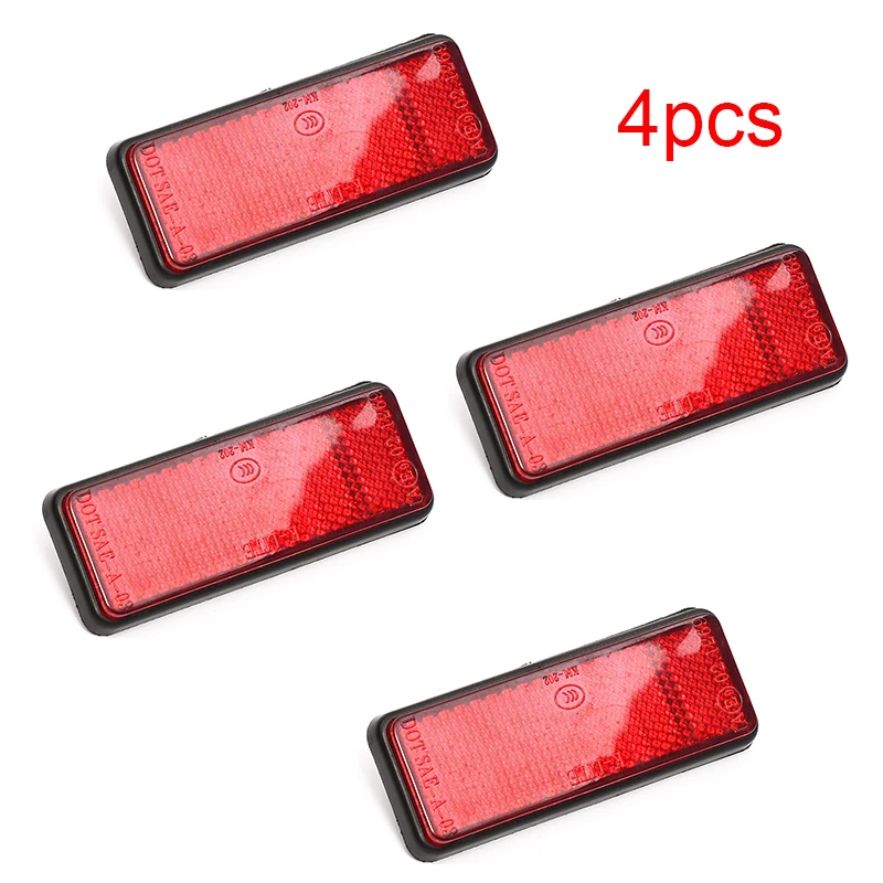 1x Red Bolt on Number Plate Rectangle Reflector Motorcycles Scooter Bicycle Bike 