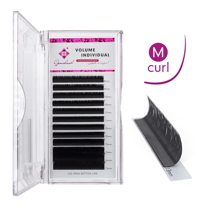 GENIELASH M Curl наращивание ресниц 0 07/0 10 8 15 мм Смешанные Индивидуальные ресницы