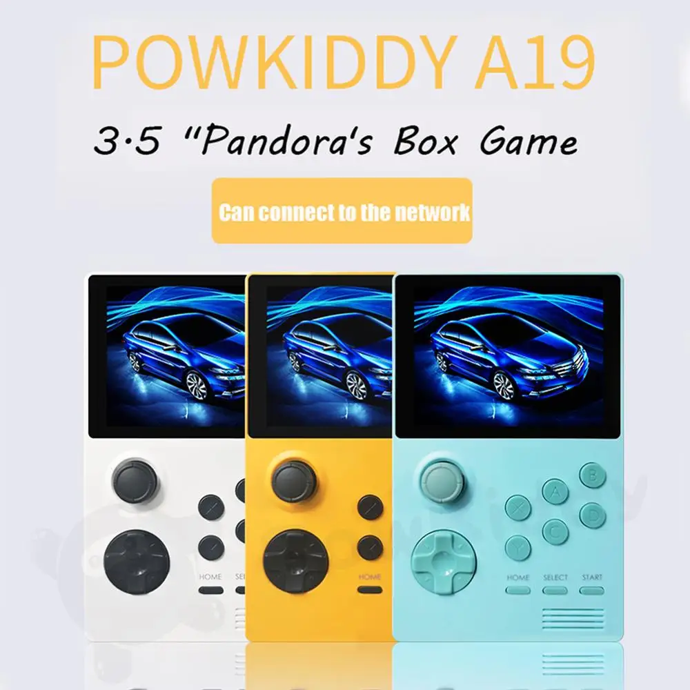 POWKIDDY Original A19 Portable Built-In 2000 Games Player Bluetooth Handheld 3.5 inch Retro Game Console Hot Games WiFi Download