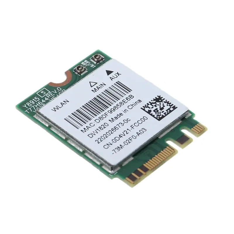 Карта беспроводного адаптера для Dell Wireless 1820 DW1820 WLAN WiFi 802.11AC + BT 4 1 M.2 Wi-Fi карта D4V21