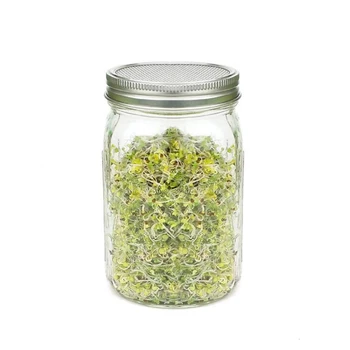 

1Set Seed Sprouter Germination Cover Kit Sprouting Mason Jars with Stainless Steel Strainer Lids Stainless Steel Germinator