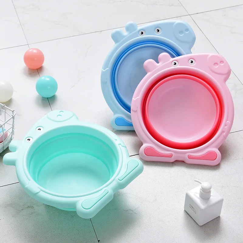 

Infant Foldable Washbasin Baby Newborns Portable Travel Pp Cartoon Children Wash Basin