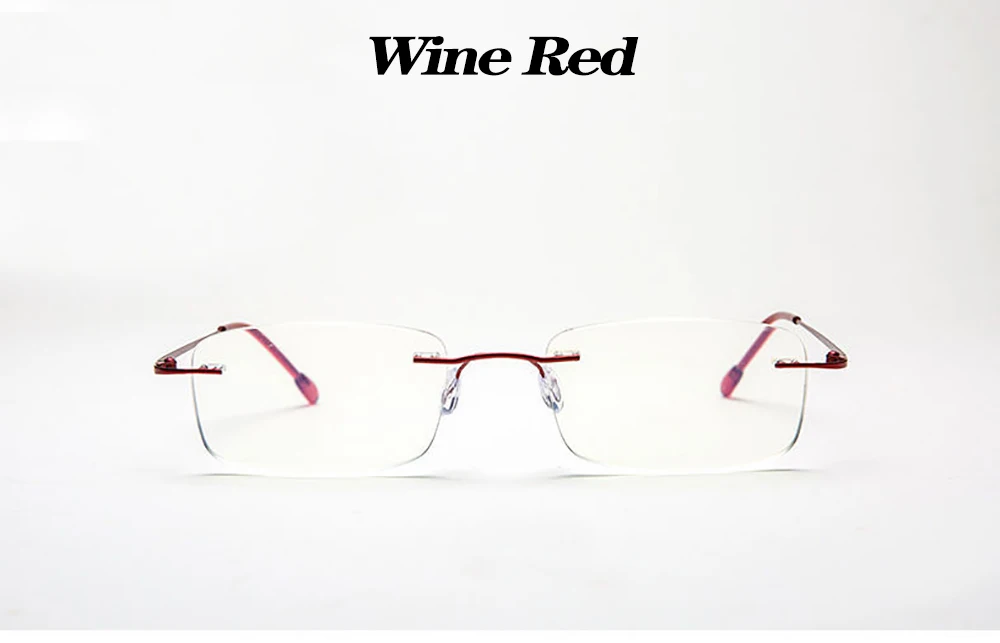 Randlose Lesebrille aus Titanlegierung, ultraleicht, quadratisch, flexibel, Presbyopie-Brille, Anti-Blau-Brille, Unisex – Detail 10
