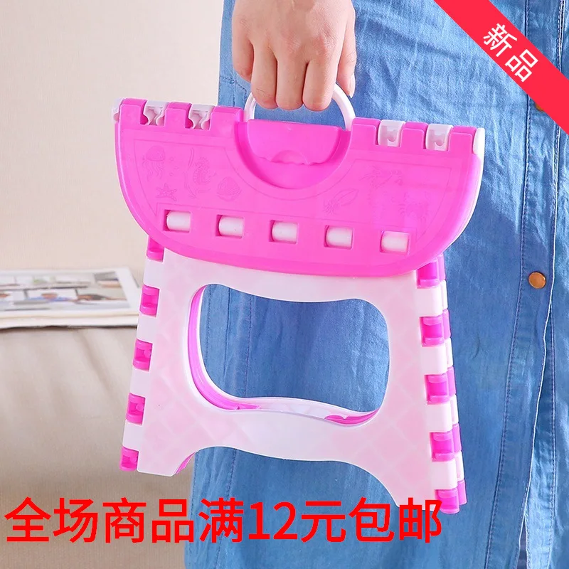 

Double Color Light Train Folding shou na zhuo Portable Thick Trash Plastic Small shou na zhuo Adult Low Stool 2017