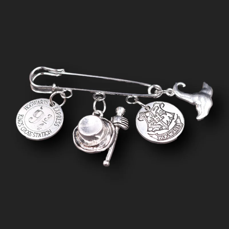 

1pc Brooch Metal Magic Academy/Magic Hat Scepter/DIY Charm Ornaments Bag Handmade Jewelry Halloween Souvenir Badge Gift P803