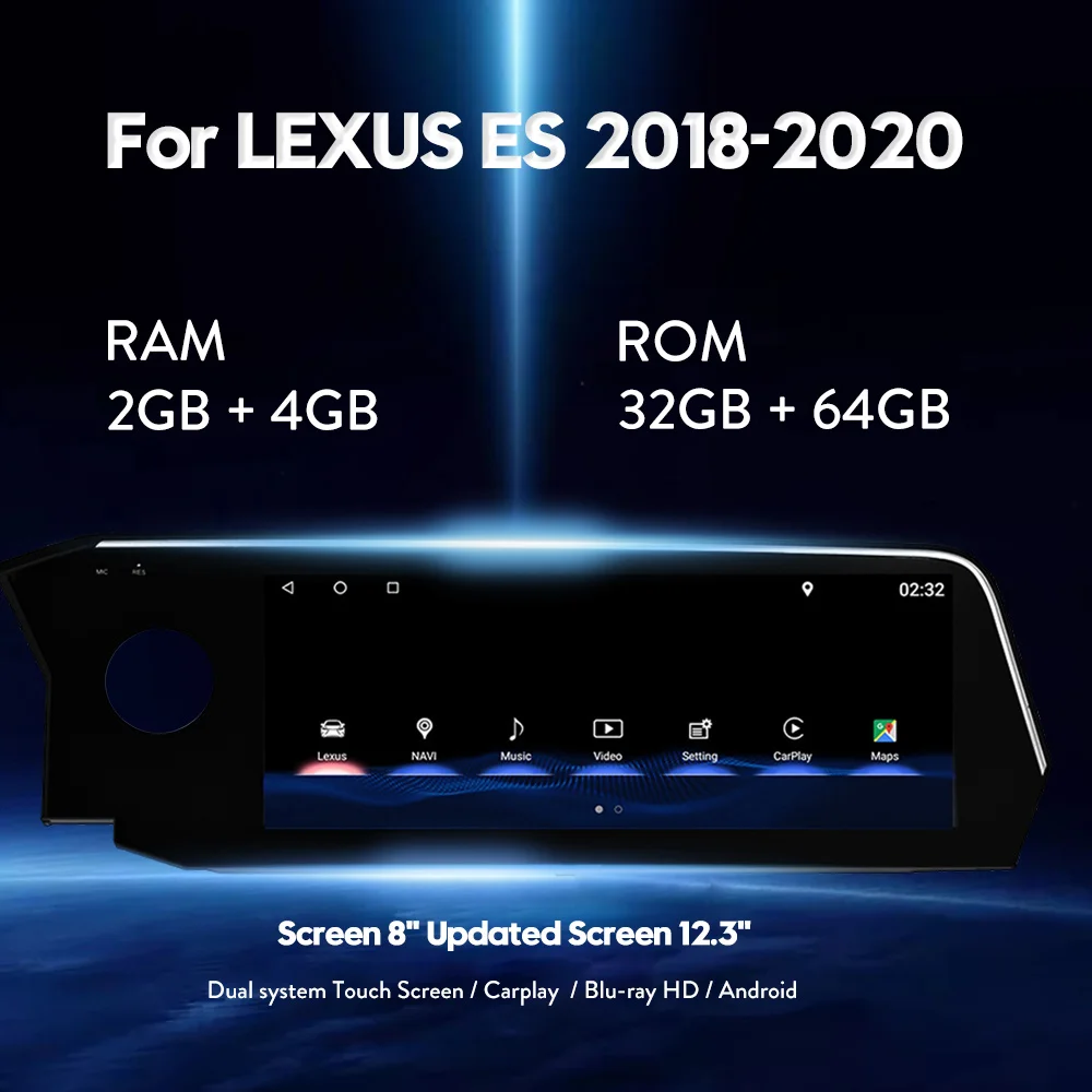 Android 12 3 дюймов Автомобильный GPS навигационный мультимедийный плеер для Lexus ES ES200
