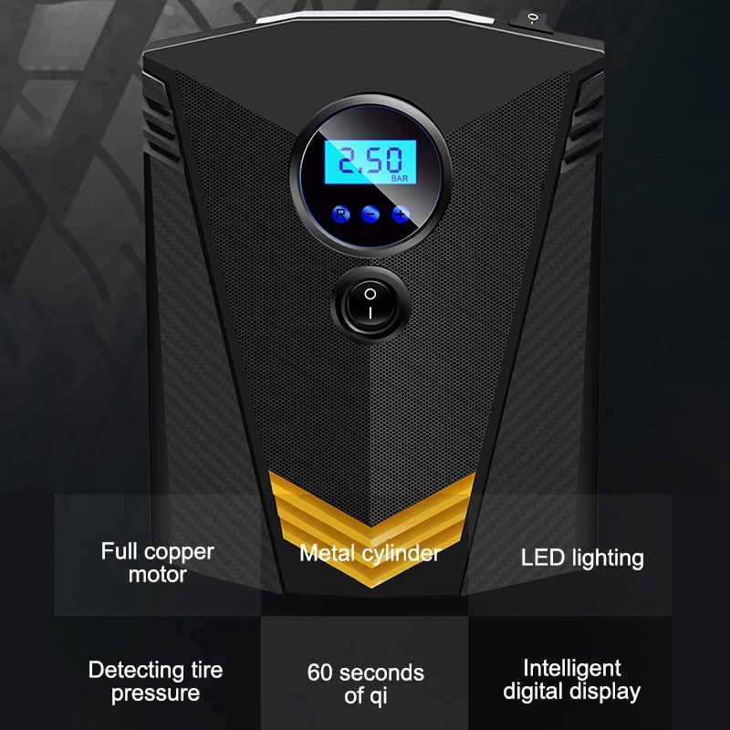 AOZBZ 120W Car Portable Air Compressor Pump Digital Tire Inflator 150 PSI Auto Air Pump for Car Motorcycle LED Light Tire Pump