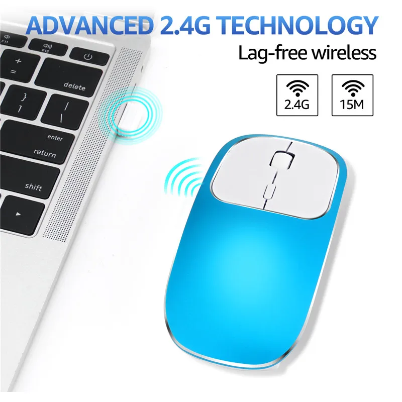 Мышка 1600 dpi USB оптическая беспроводная компьютерная игровая мышь из алюминиевого сплава 2,4G приемник Заряженная Супер тонкая Бесшумная мышь для ПК ноутбука A8