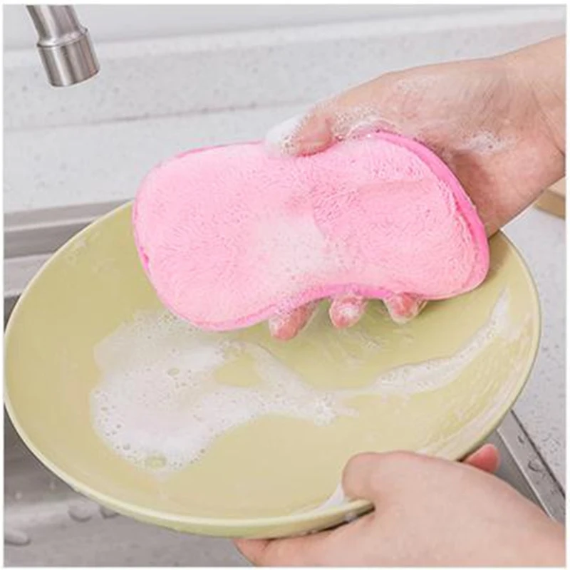 Double Sided Antibacterial Dishcloths Crubbing Pot Sponges Non-stick Oil Dish Towel Kitchen Tools Bamboo Fiber Cleaning Cloths