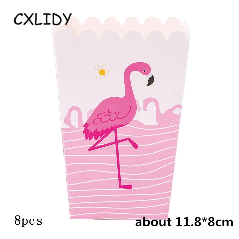 Flamingo Festival Party Set Children's Birthday Decoration Cutlery Set Paper Tray Straw Cup Candy Box Invitation Card qq173 (7)
