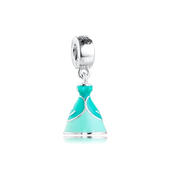 

CKK Ariel dress Charms 925 Original Fit Pandora Bracelets Sterling Silver Charm Beads for Jewelry Making Women