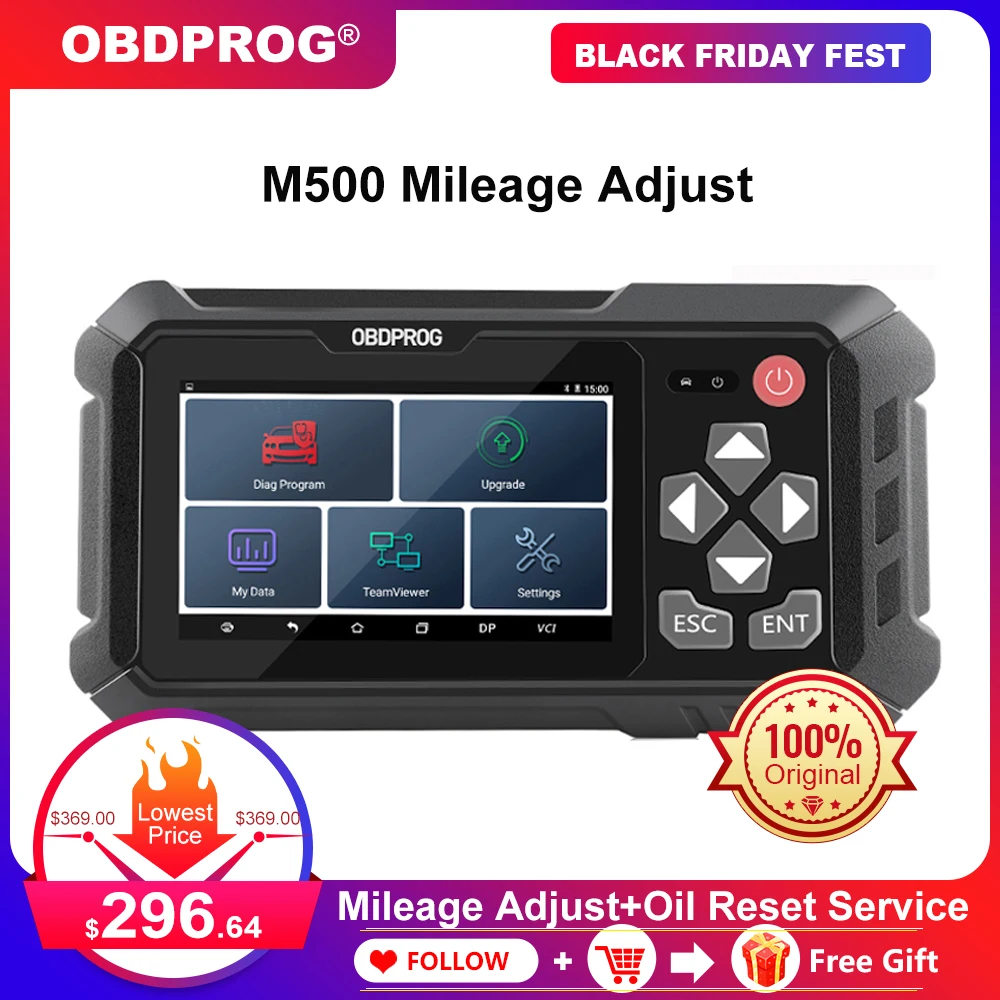 

OBDPROG Doctor M500 OBD2 Scanner Odometer Correction Mileage Adjustment OBD 2 Odometer Change Reset Engine Diagnostic Oil Reset