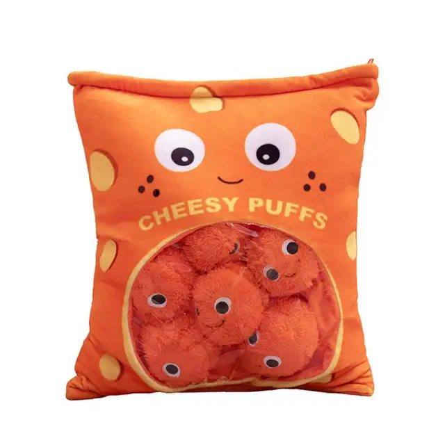 6pcs 9pcs A Bag Of Cheesy Puffs Toy Cute Down Cotton A Bag Of Puffs Plush Toy Super Soft Pillow Stuffed Toys  For Kids Kawaii Va