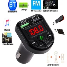 Автомобильный Bluetooth 5,0 fm-передатчик, беспроводная гарнитура, аудио приемник, авто MP3 плеер, 3.1A, двойной USB, быстрое зарядное устройство, автомобильные аксессуары