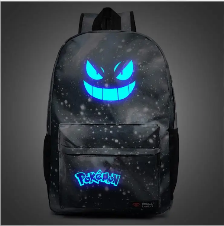 Pokemon Gengar Модный повседневный мужской рюкзак со светящимся рисунком на тему аниме подростковый мужской wo мужской студенческий мультяшный школьный рюкзак вместительный Mochilas