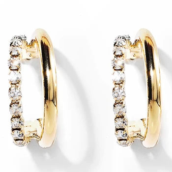 

Ant Angel Party Animal 2020 Trendy Double Loop Arch Ear Drop For Women Zircon & 14 K Gold Palted Drop Earrings Party Gift