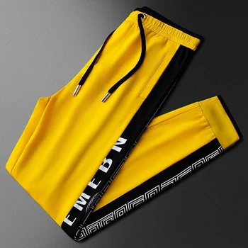 

European and American new products men's casual sports pants side stripe slim fit 2020 spring and summer knitted trousers