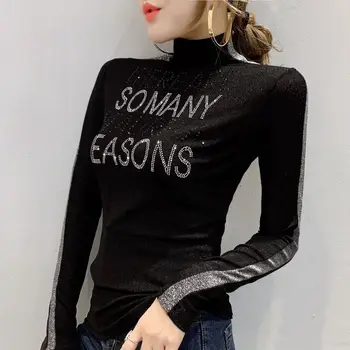 

Women's knitting top high neck bottoming shirt long sleeve polo shirt women's T-shirt professional fashion 2020 new designer