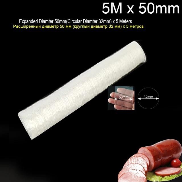 Coesings Kolbászhéj -Élelmiszer -Minőségű Hot Dog Műanyag Egetlen Ház Széles 5 Cm X Méter - Image 6