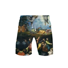 Новые шорты мужские горячие продажи повседневные шорты всемирно известный картина искусство Homme качество низ эластичный пояс модный бренд