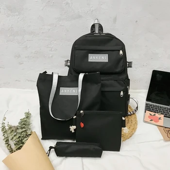 

4 Piece Set School Bag For Teenage Girls Oxford Women Backpack Fashion Female Bagpack Large Capacity Travel Rucksack Mochilas