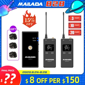 

Mailada Vlog Go UHF Condensor Wireless Microphone System Video Recording Lavalier Lapel Mic for iPhone Android DSLR pk Rode