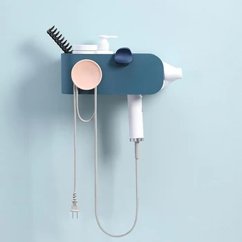 

Hairdryer Rack Holder Bathroom Hair Dryer Stand Organizer Shelf Storage Door Hook Ring Abs For Home Hotel Dormitory