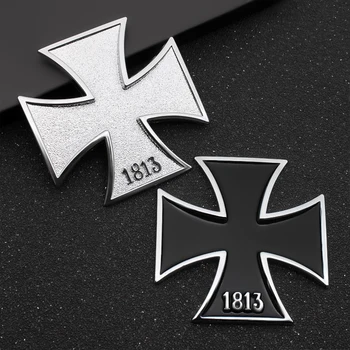 

3D Chrome Metal Germany 1813 Malta Virtue Symbol Medal Cross Emblem Motorcycle Car Styling Badge Stickers Decal Auto Accessories