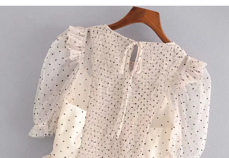  2020 Sweet temperament laminated wave shirt modis vadiming sheiner zaraing women blouse kimono