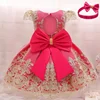 Bebé niñas vestido de Navidad 3 6 9 12 18 24 meses niño recién nacido encaje princesa vestido de 1 año viejo cumpleaños fiesta traje de Año Nuevo ► Foto 3/6