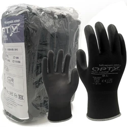10 Pairs Non-Slip Wear-Resistant Breathable Work & Garden PU Gloves - M (Black - 10Pairs)