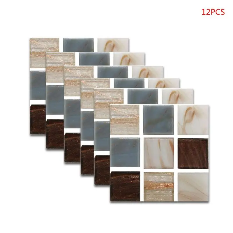 

2020 New 12pcs Self Adhesive PVC Ceramic Tile Sticker Waterproof Wall Stickers Kitchen