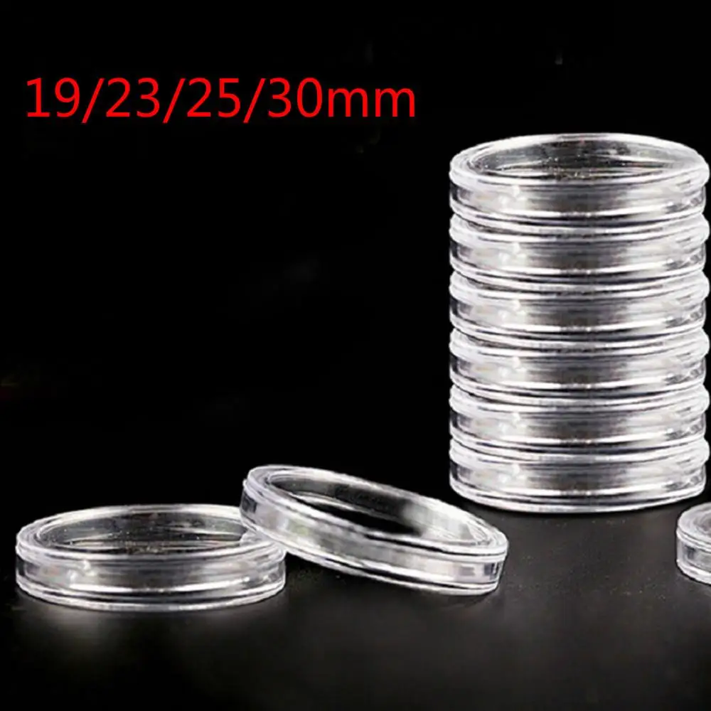 10pcs Transparent Coin Capsules Crafts Containers Storage/Collection Boxes Holders Diameter 19/23/25/30mm Round | Дом и сад